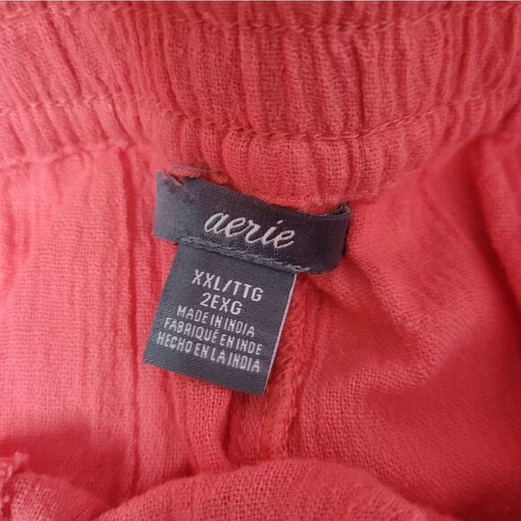 AERIE‎ relaxed fit pull on coral gauze jogger pants XXL - Picture 6 of 10